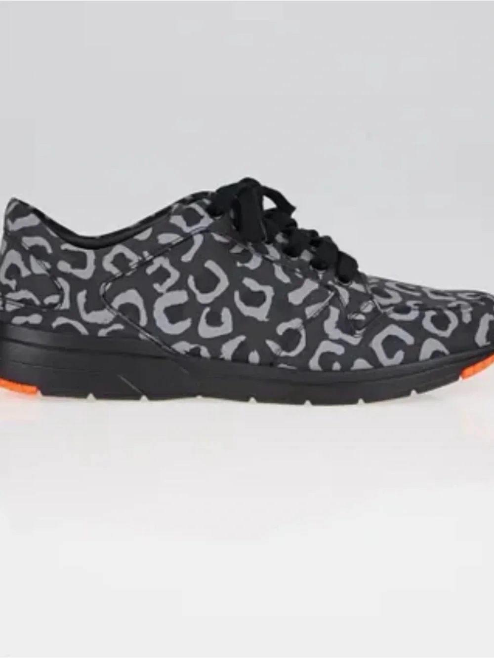 Gucci Unisex authentic Relex Leo Print Sneaker Blavk & Gray with Orange Soles